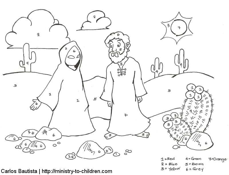 Jesus Overcomes Temptations Coloring Pages: free printables