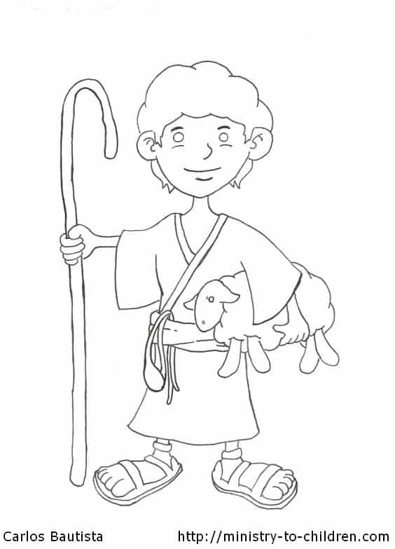 david coloring pages shepherd - photo #3
