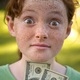 Young girl with money
