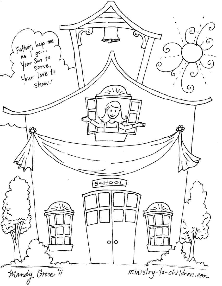 First Day of School Coloring Pages