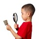 Boy looking at Money