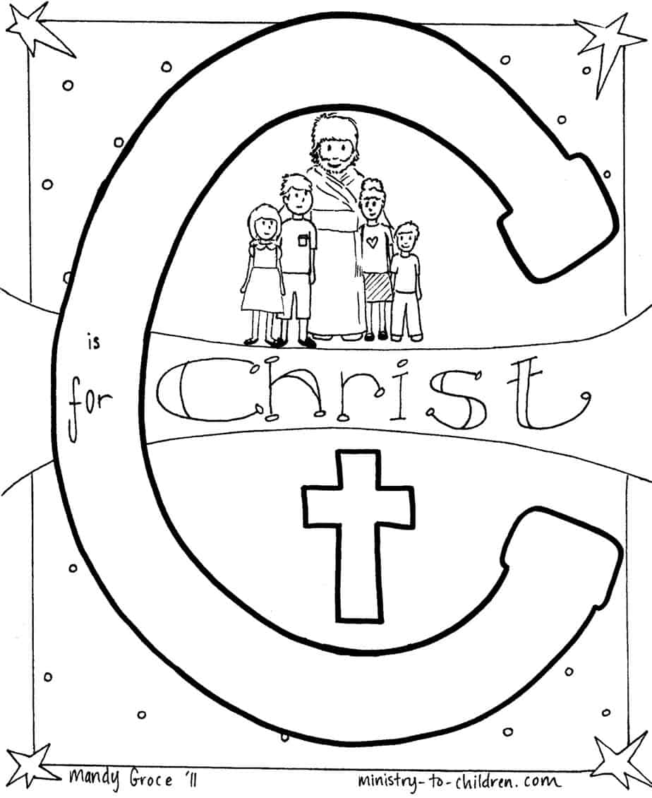 "C is for Christ" Coloring Page