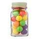 Glass jar with balls inside