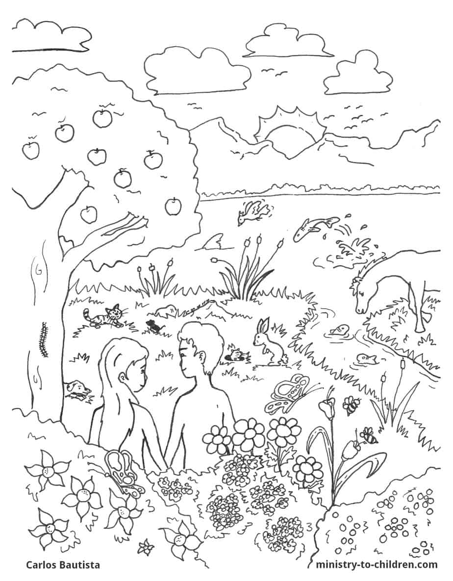 garden of eden coloring pages for kids - photo #45