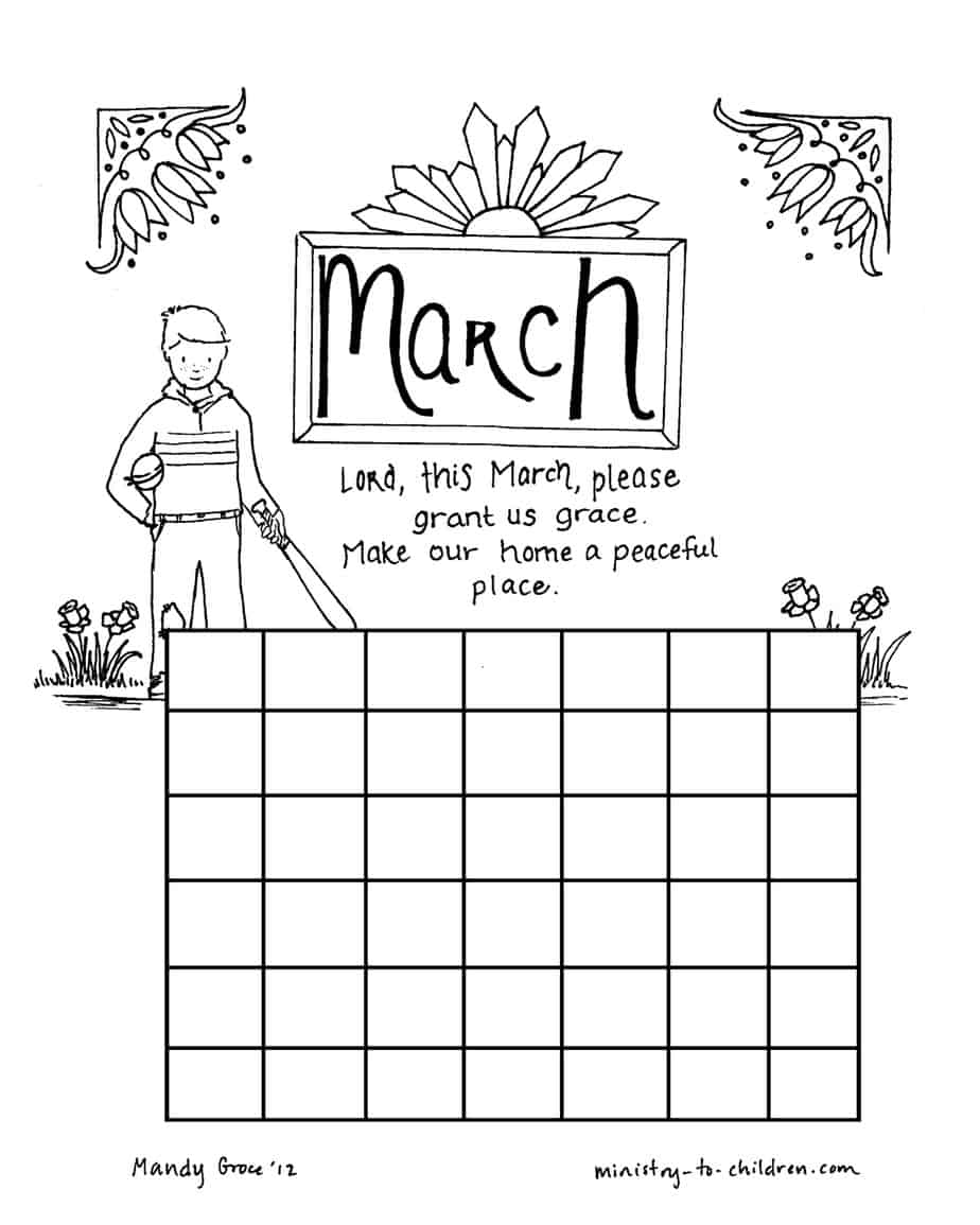 calender coloring pages - photo #11