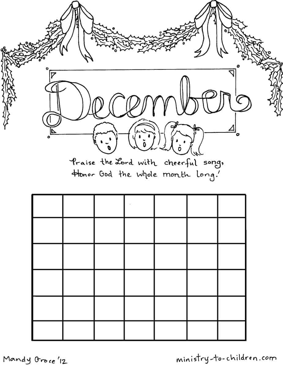 calender coloring pages - photo #24