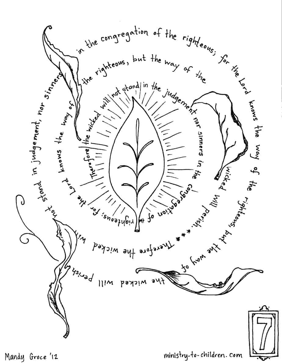  The Lord Knows The Way Of The Righteous Psalm 1 5 6 Coloring Page