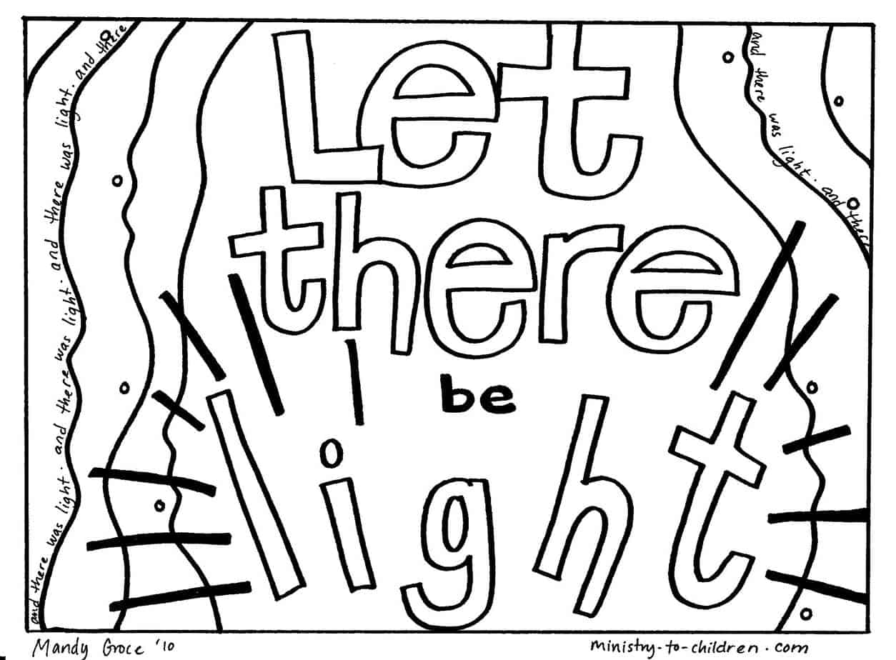 god is light coloring page