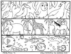 God made the animals coloring page