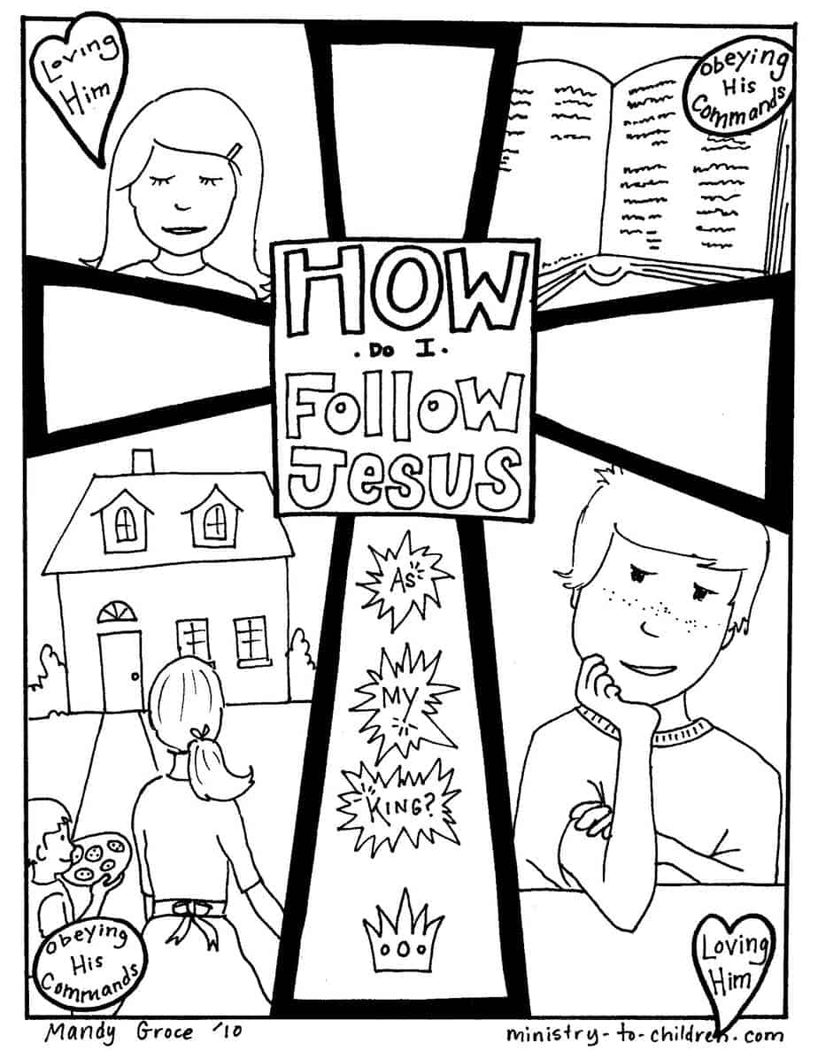 jesus blessing children coloring page