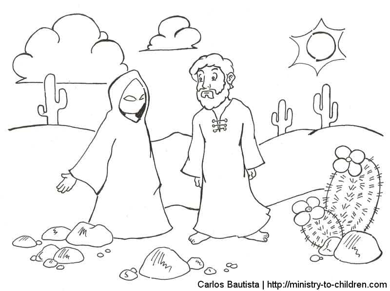 Jesus Overcomes Temptations Coloring Pages Free Printables