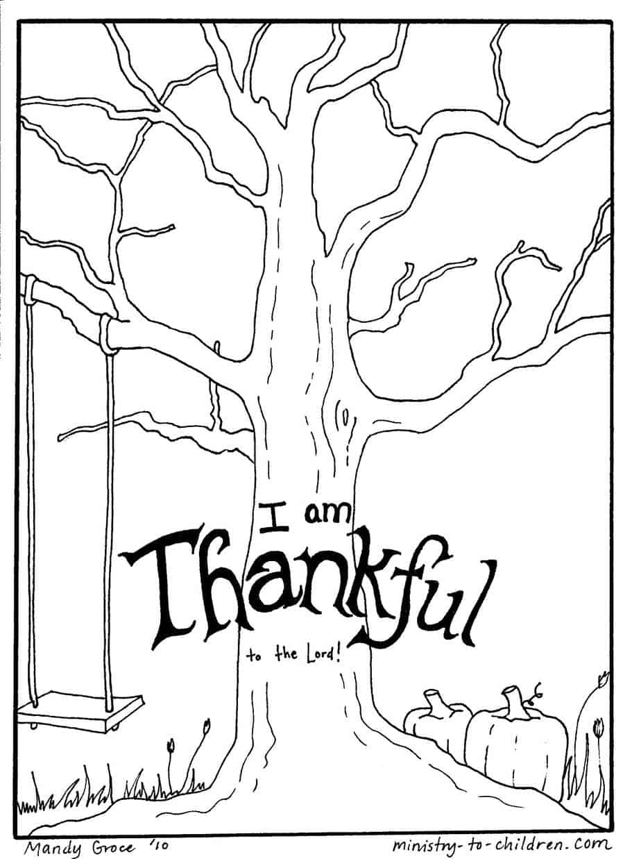 thanksgiving tree coloring pages