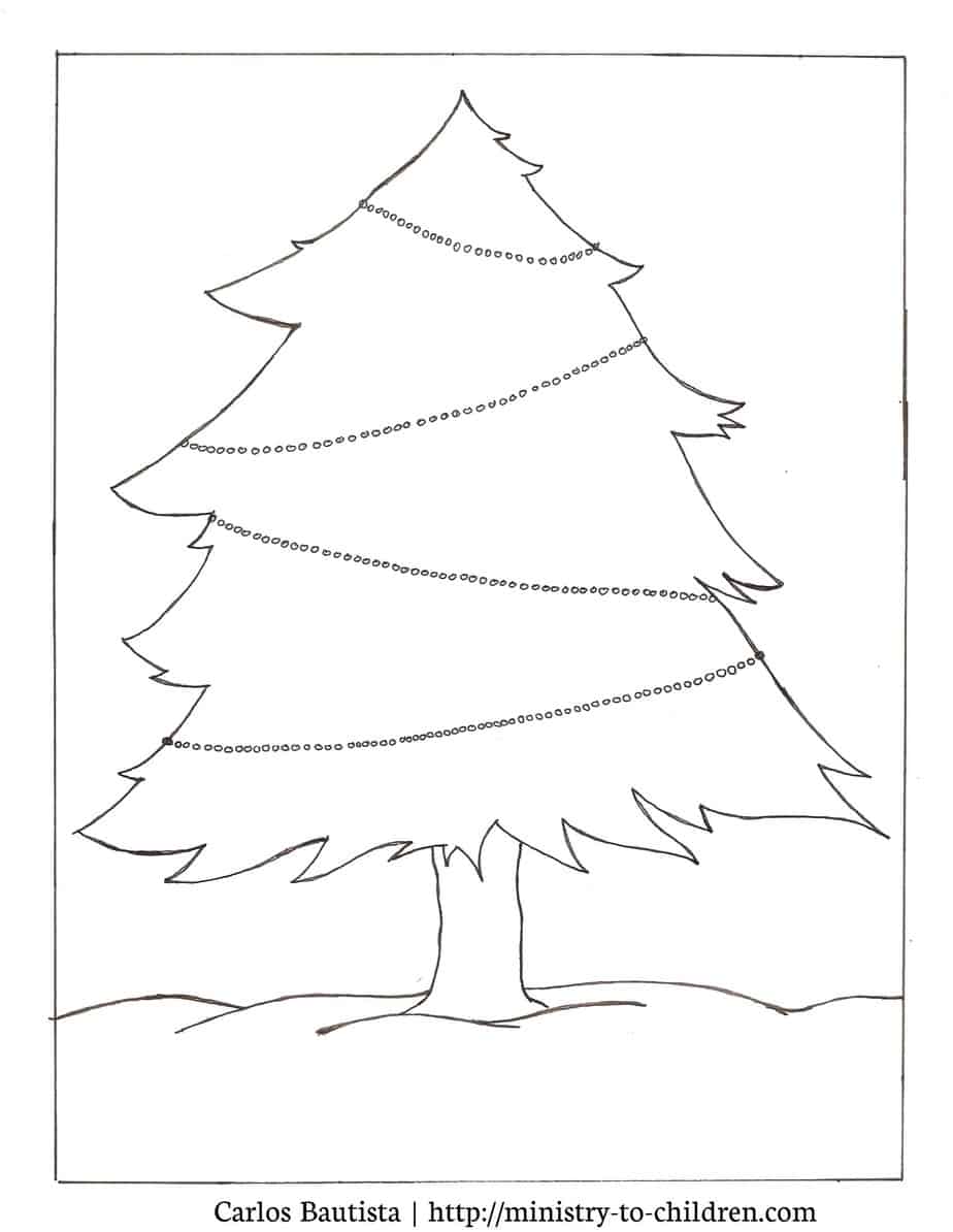 christmas tree coloring page