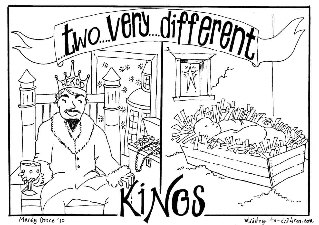 Download Coloring Page "Two Very Different Kings" Herod Vs Jesus