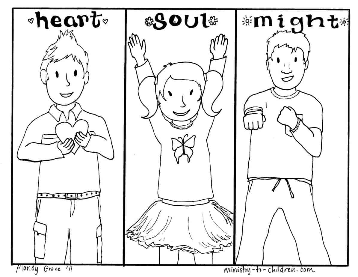 children praising god coloring page