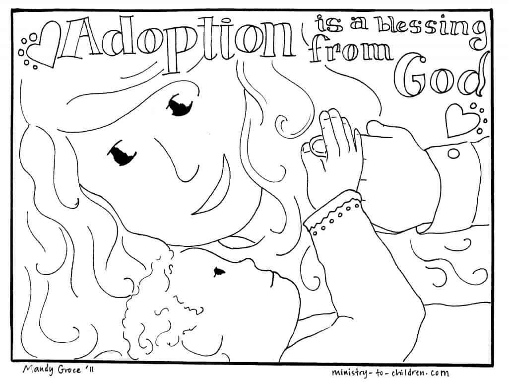 christian adoption mom coloring pages