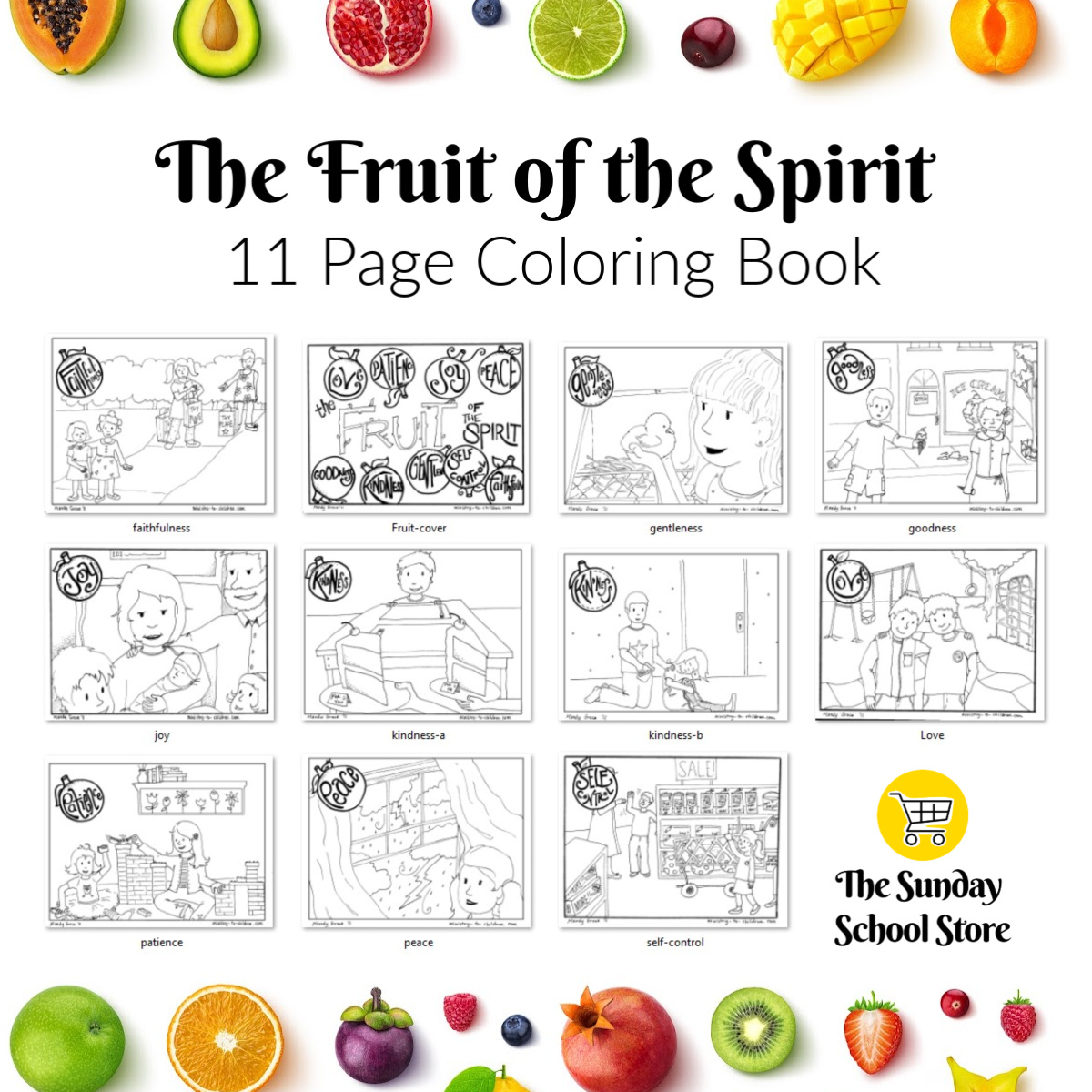 Fruit of the Spirit Coloring Pages (free printables) Intended For Fruits Of The Spirit Worksheet