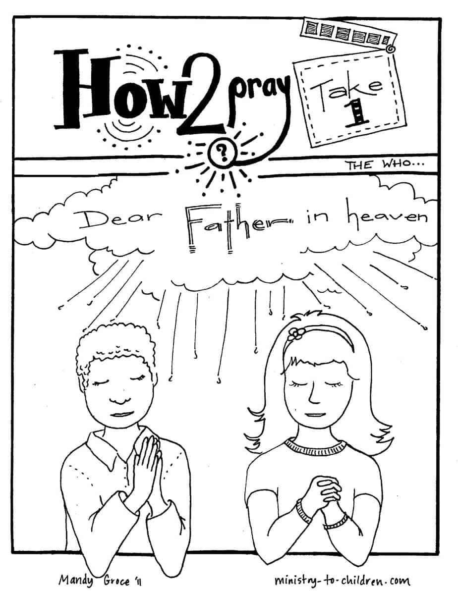 Lord's Prayer bulletin insers. Free printable coloring pages and