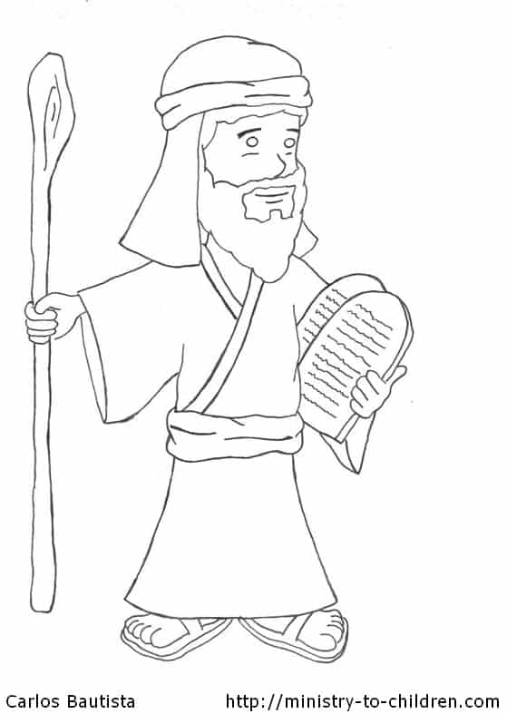 Moses And The 10 Commandments Coloring Page