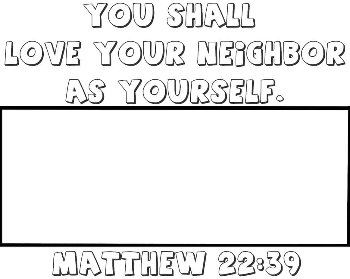 "Love Your Neighbor" Coloring Page Activity (Matthew 22:39)