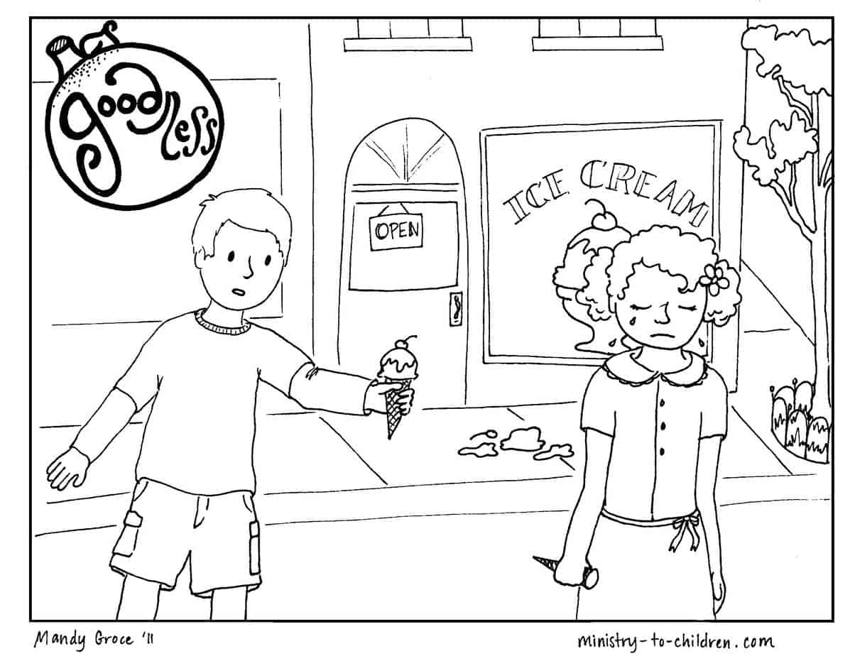 Printable Coloring Page about "Goodness" for Kids