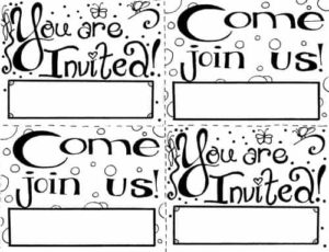 Invitation Coloring Page (Free Printable Cards for Kids)