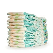 stack of clean baby diapers