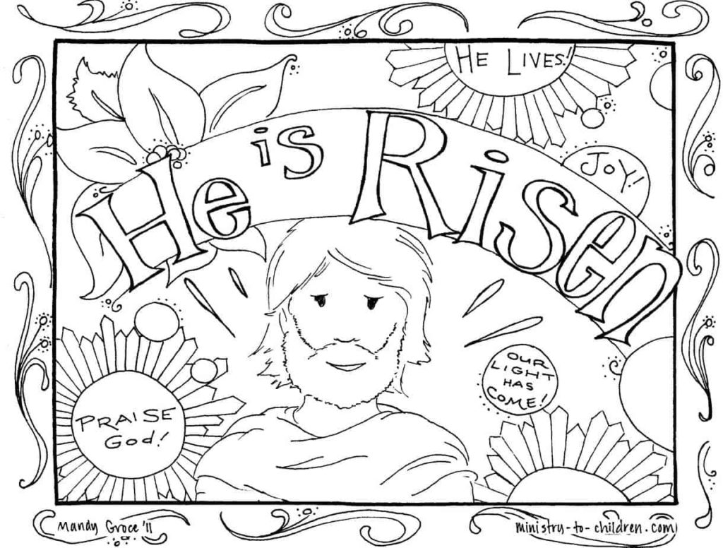 resurrection coloring pages of jesus christ