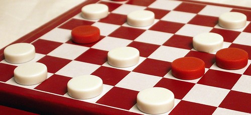checkers board red and white