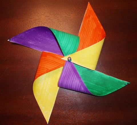 Pinwheel craft folded paper