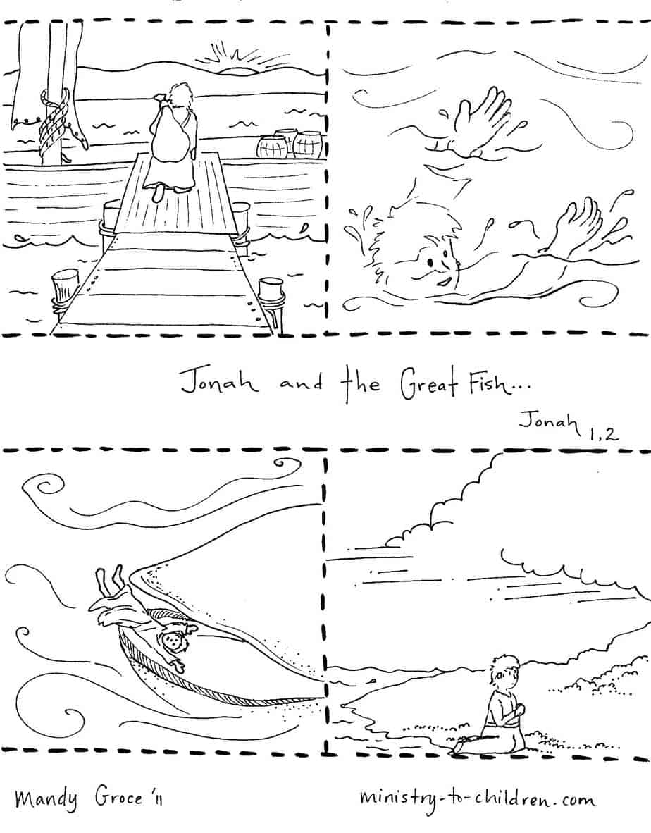 Jonah And The Big Fish Coloring Pages