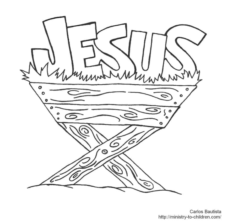 Download Jesus in Manger Coloring Page