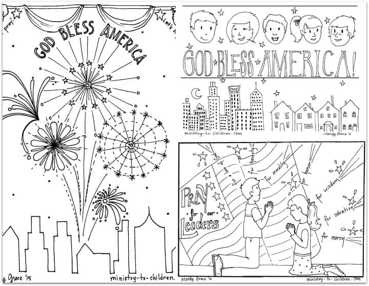 patriotic clip art free coloring pages