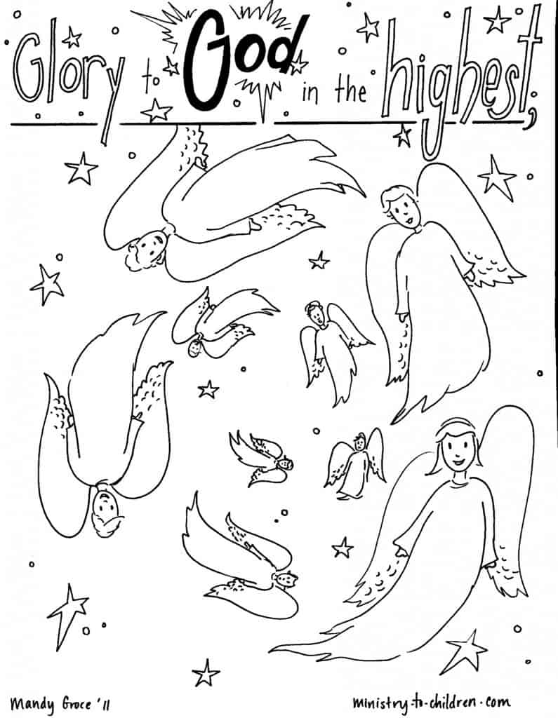 Christmas Angels Coloring Page