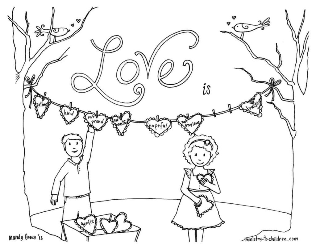Download Christian Valentines Day Coloring Pages about Love (100% Free)