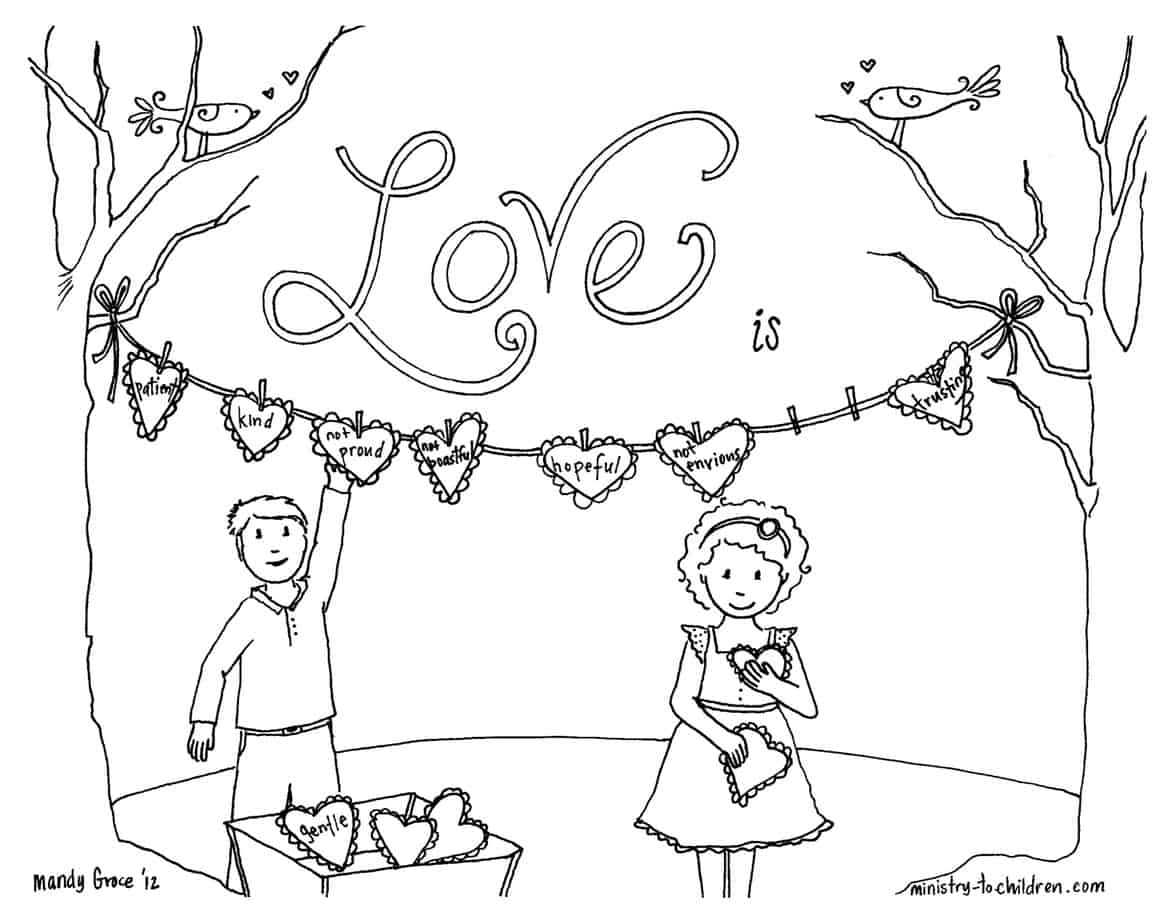 1 Corinthians 13 Coloring Page about Love