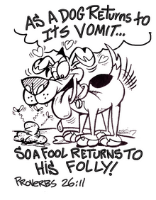 Fool and His Folly Coloring Page from Proverbs 26:11