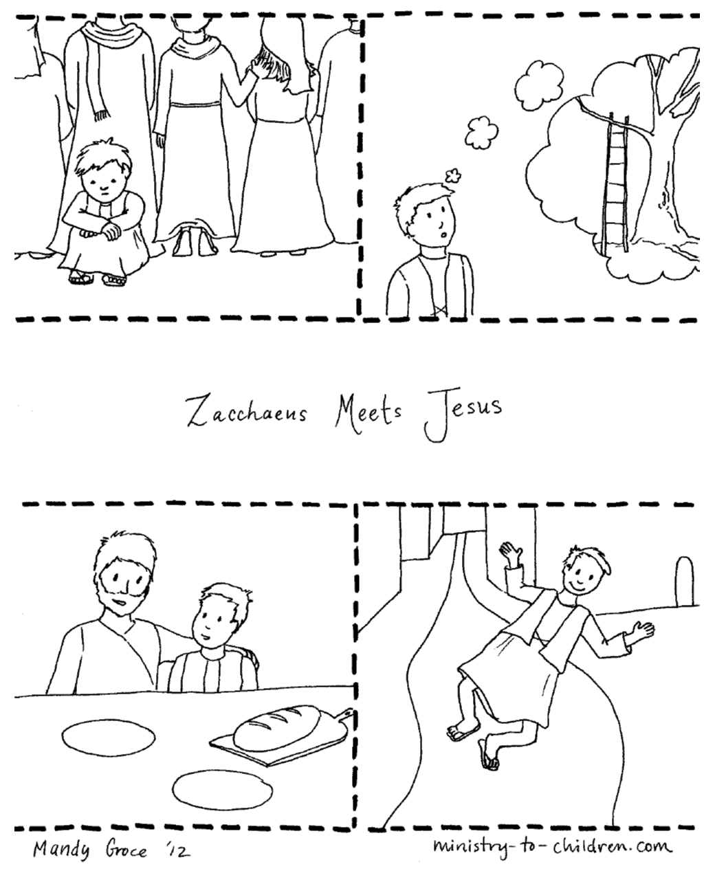 coloring pages of zacchaeus