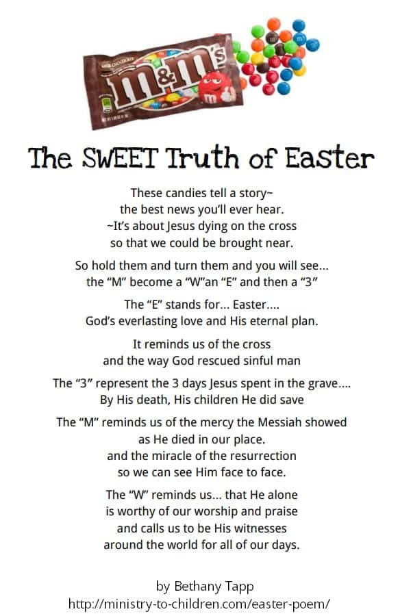 M&M Easter Poem for Kids – Free Printable — Ministry-To-Children