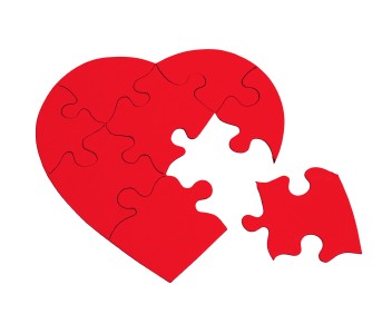 Heart puzzle pieces