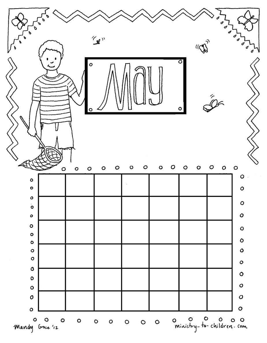 May Coloring Sheet Calendar For Kids May Coloring Sheet Calendar For Kids
