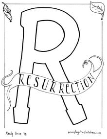 coloring sheet for the letter R