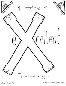 Printable letter X coloring page