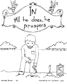 In all he does he prospers - coloring page - psalm 1
