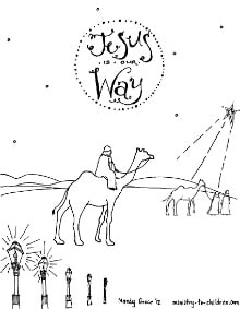 Download Wise Men Seeking Jesus Coloring Sheet for Christmas