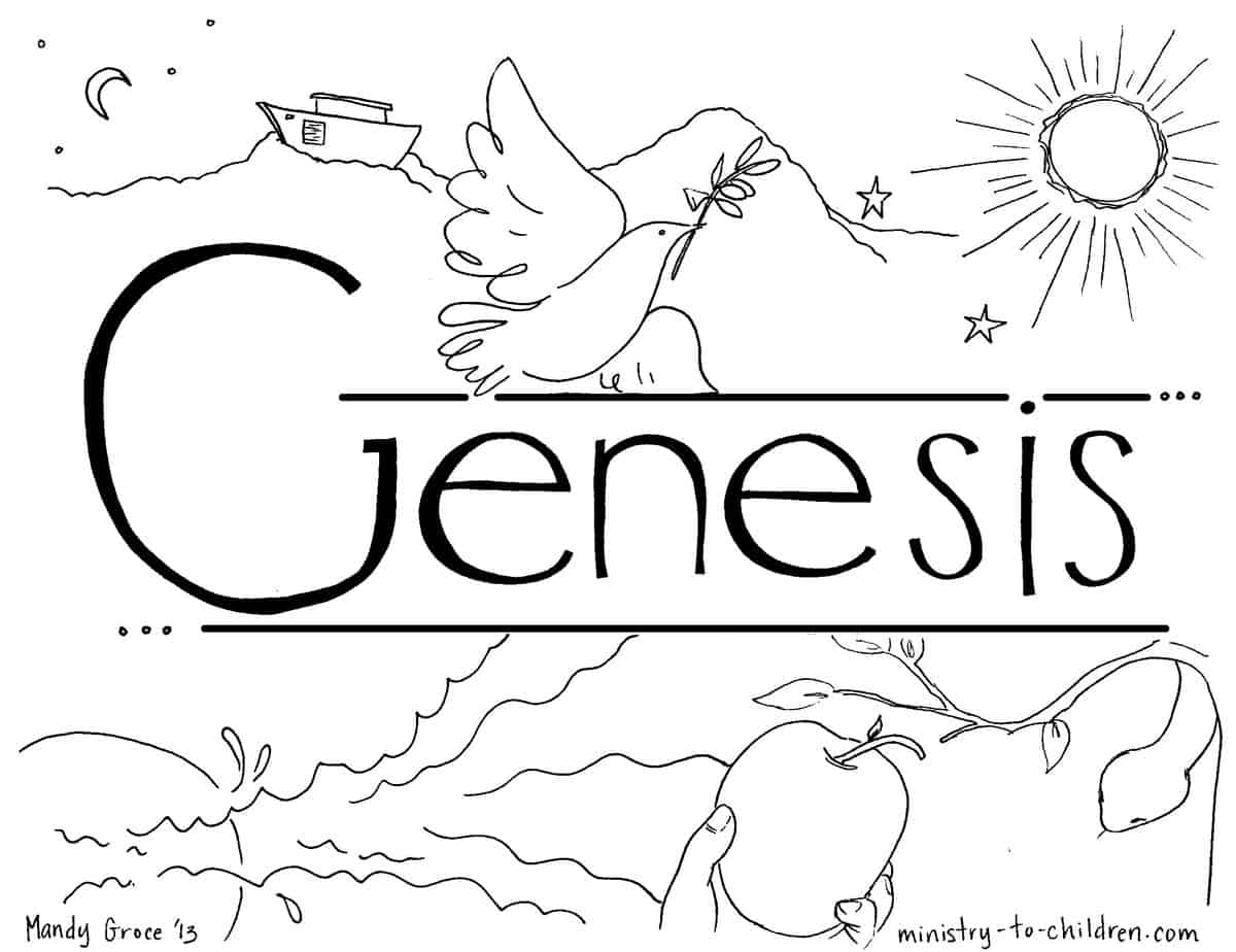 "Book of Genesis" Coloring Page for Children