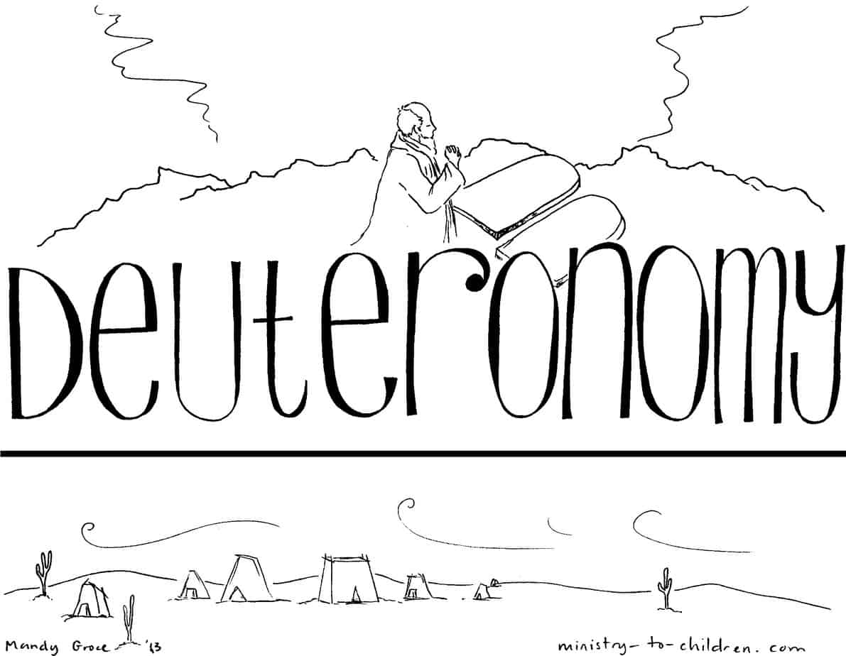 "Book of Deuteronomy" Bible Coloring Page for Children