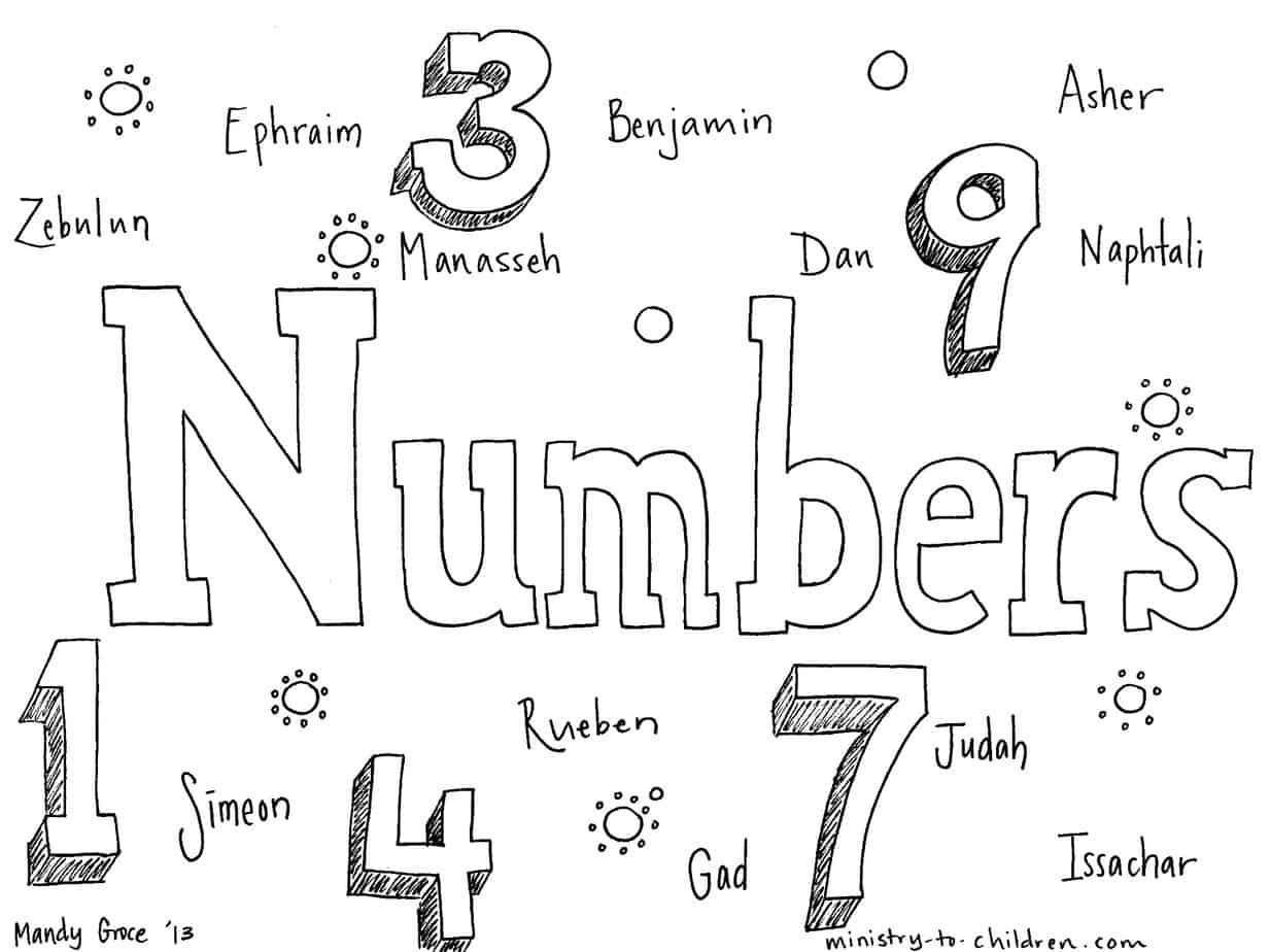 "Book of Numbers" Bible Coloring Page for Children