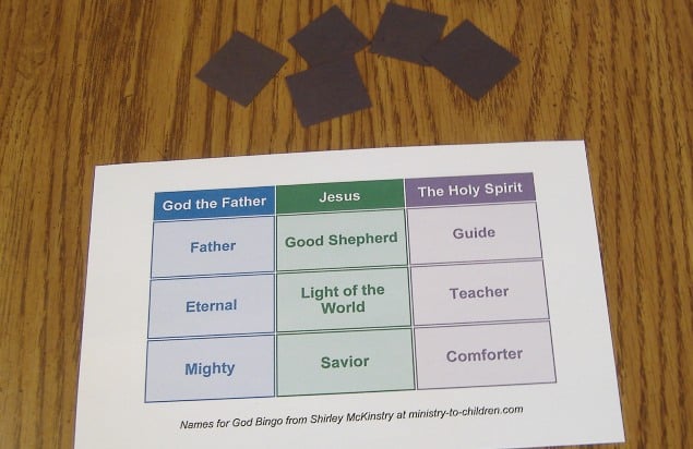 Names for God Bingo Game Printable