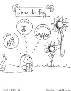 Time to Pray coloring page for children